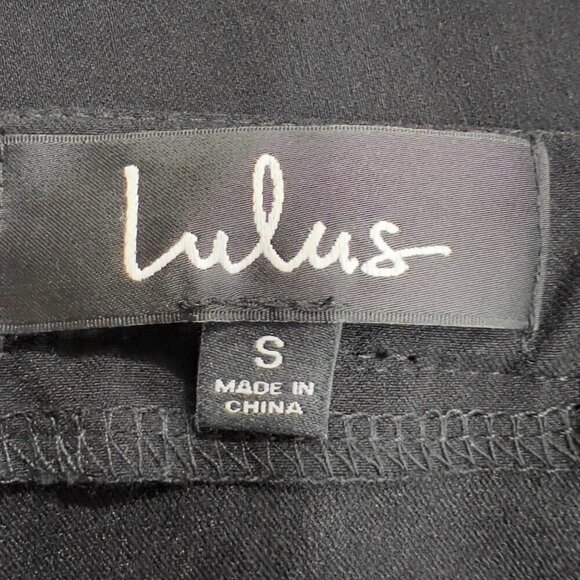 LULUS Black Ruffled  Square Neck Bodycon Dress Size S NWT - Picture 9 of 12